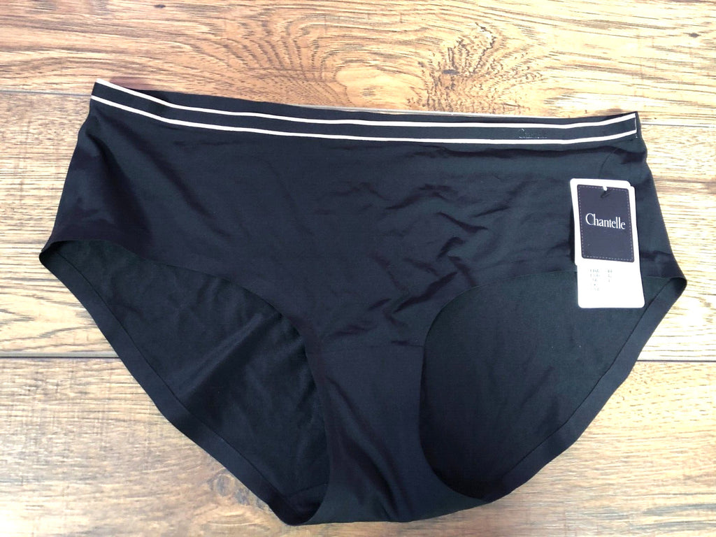 Chantelle Knickers Large Black Invisible Dune 1114 Mid Rise  BNWT