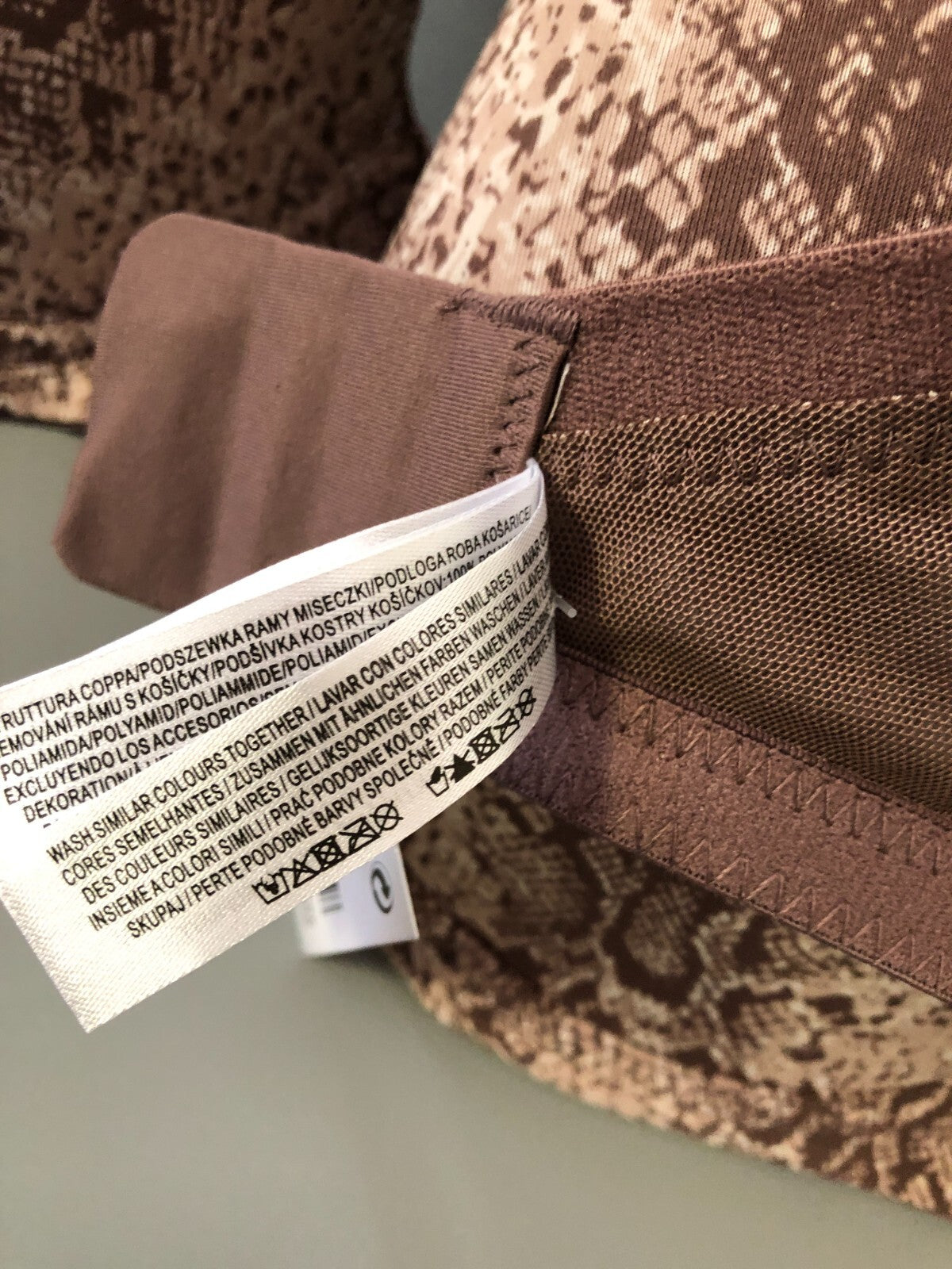 Primark Brown Print Underwired 38F Bra New With Tag