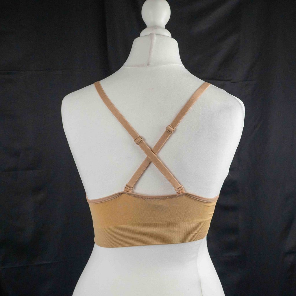 Decathlon 2XS Beige Padded Bralette Non Wired New With Tags