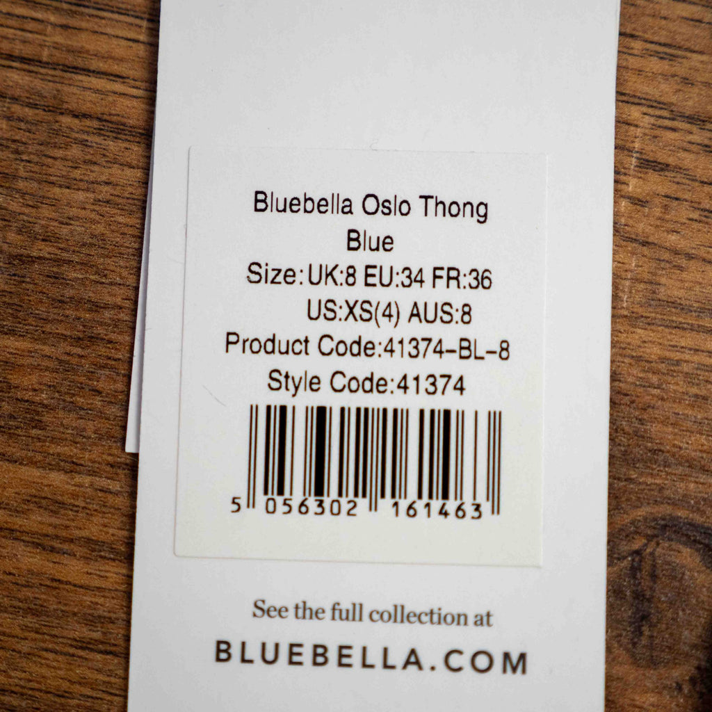 Bluebella blue lace thong with mesh detailing and elastic waistband featuring logo.