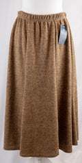 Monique Collection Brown Elasticated Pull Up 3/4 Length L/XL Skirt New With Tag