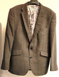 M&amp;S Mens Jacket 42" Short Grey Check Single Breasted 100% Wool Pre-Owned