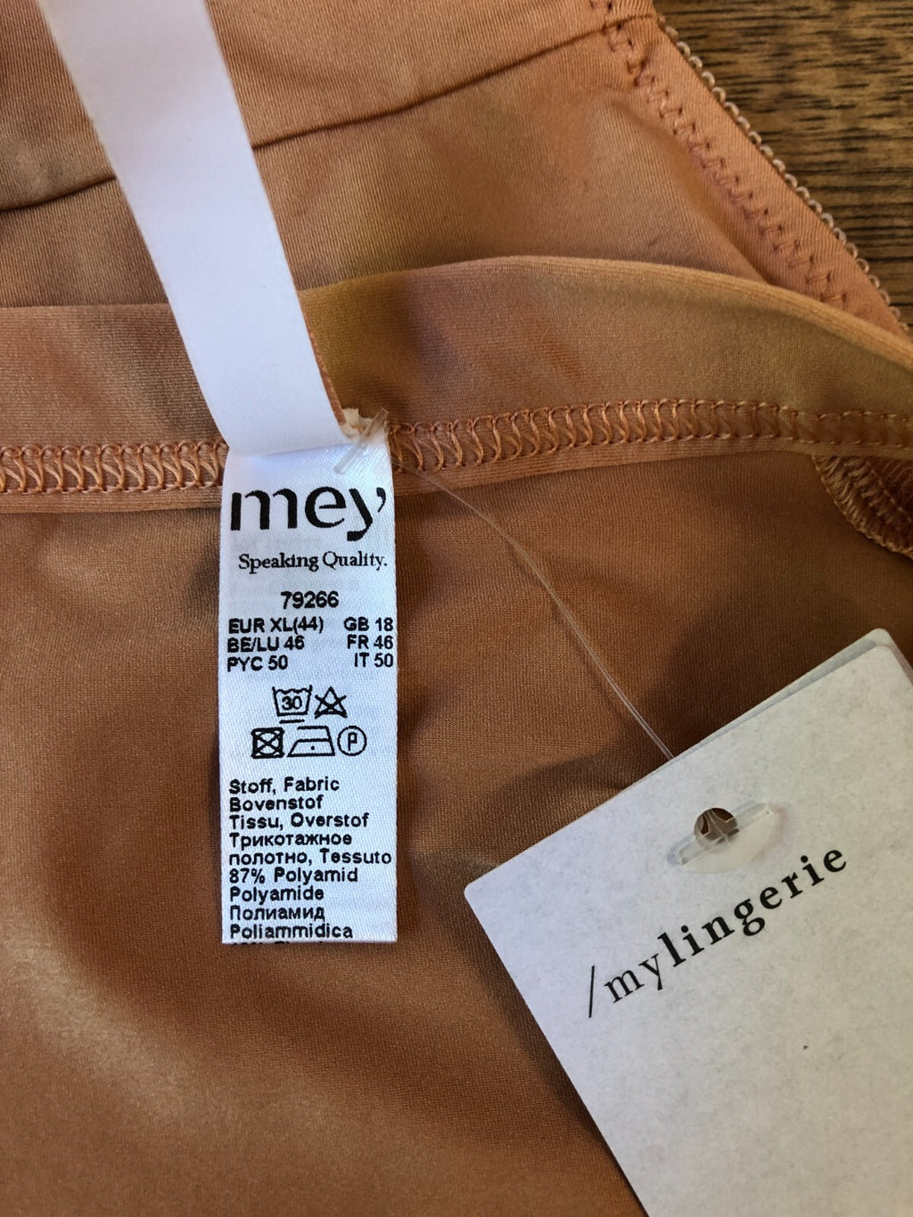 Bra &amp; Brief Set XL Burned Clay Balconette 97% Polyamide Non wired Padded  BNWT