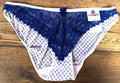 B.Tempt'd Knickers UK14/16 Blue/White Bikini Style  New with Tags