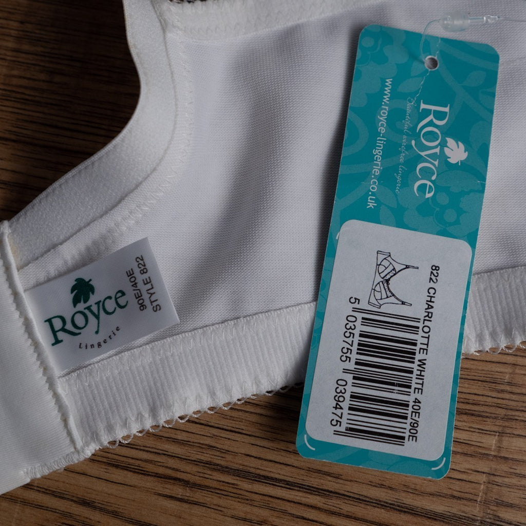 Royce white nursing bra drop cups lace detail adjustable straps new with tags