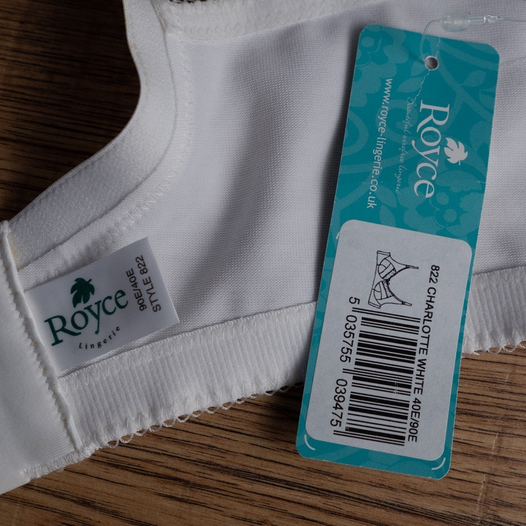 Royce white nursing bra drop cups lace detail adjustable straps new with tags