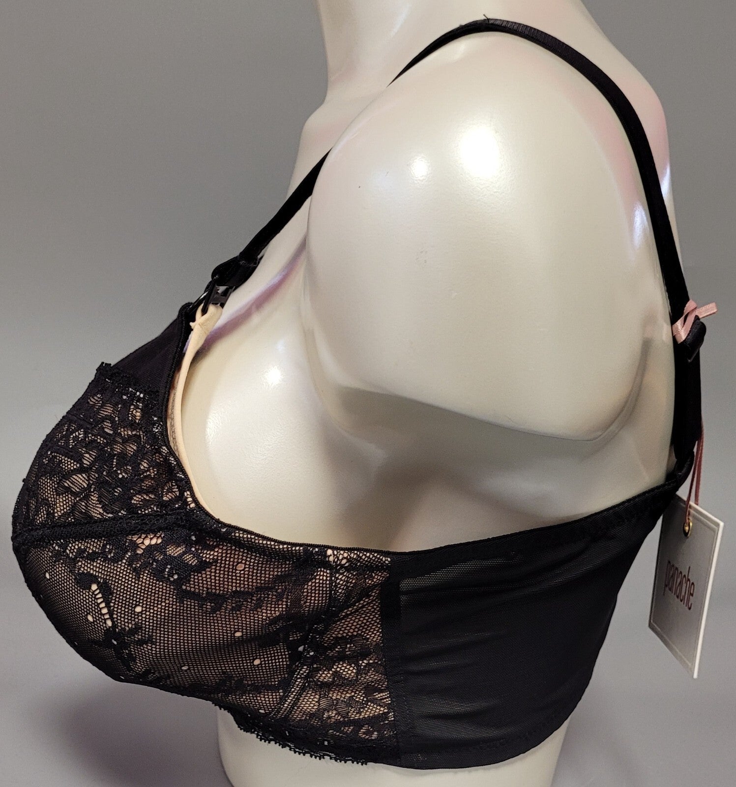 Nursing Bra 40DD Black/Nude Sophie 5821 by PANACHE Non-Wired Drop Cup BNWT