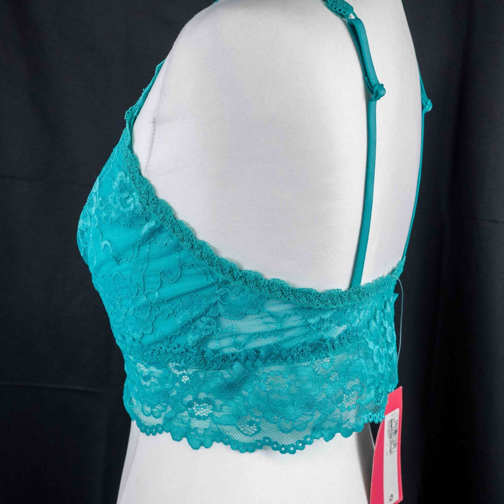 M&amp;S Lingerie Green Floral Lace Crop Top Size 12 NWT RRP £9.50