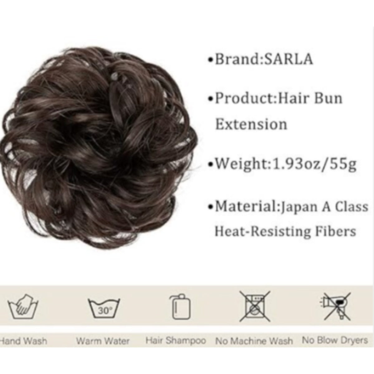 Fun Bun Hair Extension Medium Brown by SARLA BNWT