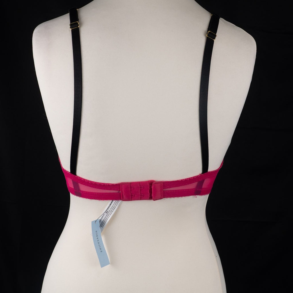 Knickerbox Bra 32D Pink and Black Padded Plunge Kyra by Ann Summers NWT