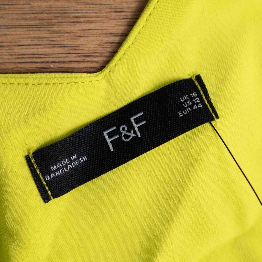 F&amp;F Yellow Cross Strap Size 16 Vest Top New With Tag RRP £8.00