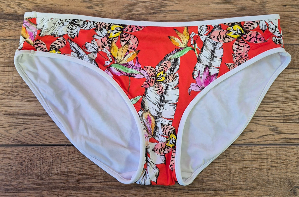 Freya 'Wild Flower' Bikini Bottoms Red/Multi Size L NWT
