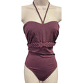 Empreinte Burgundy 38D Pourpre Halter Swimsuit NWT