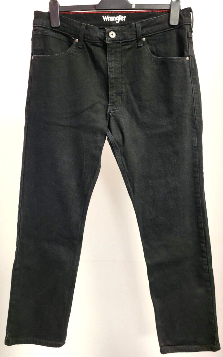Wrangler Jeans W34"/L30R Black Straight Leg Zip/Button Fly Pre-Owned