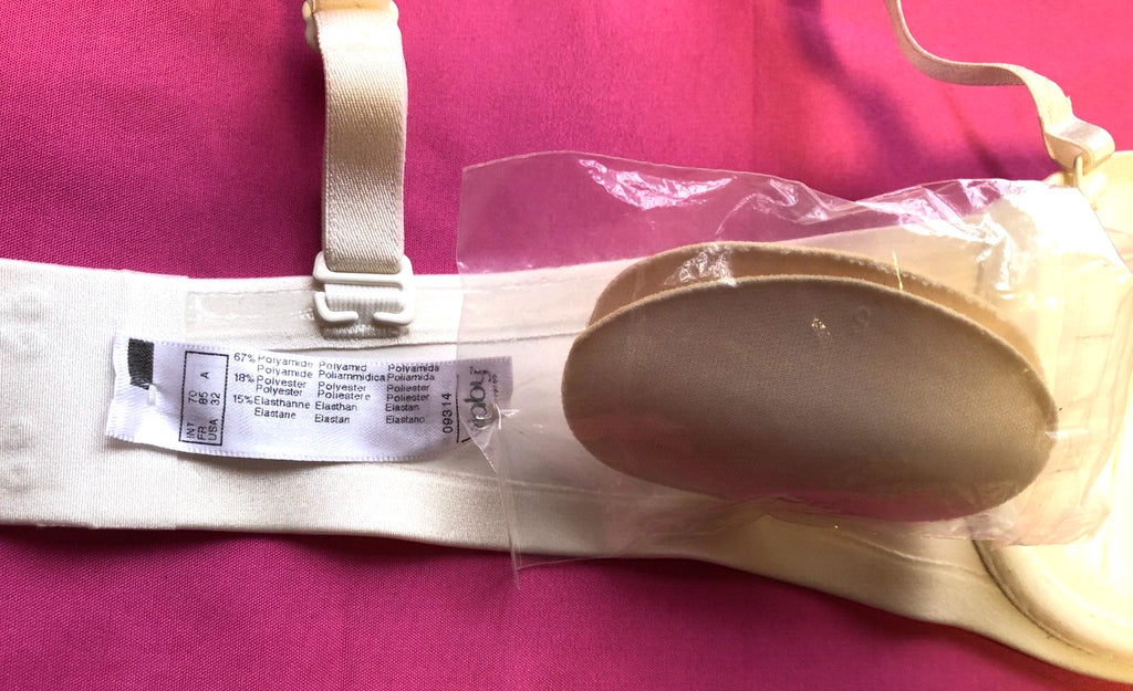 Maison Lejaby Half Cup Bra 32A Ivory with Inserts Underwired Padded 09314 BNWT