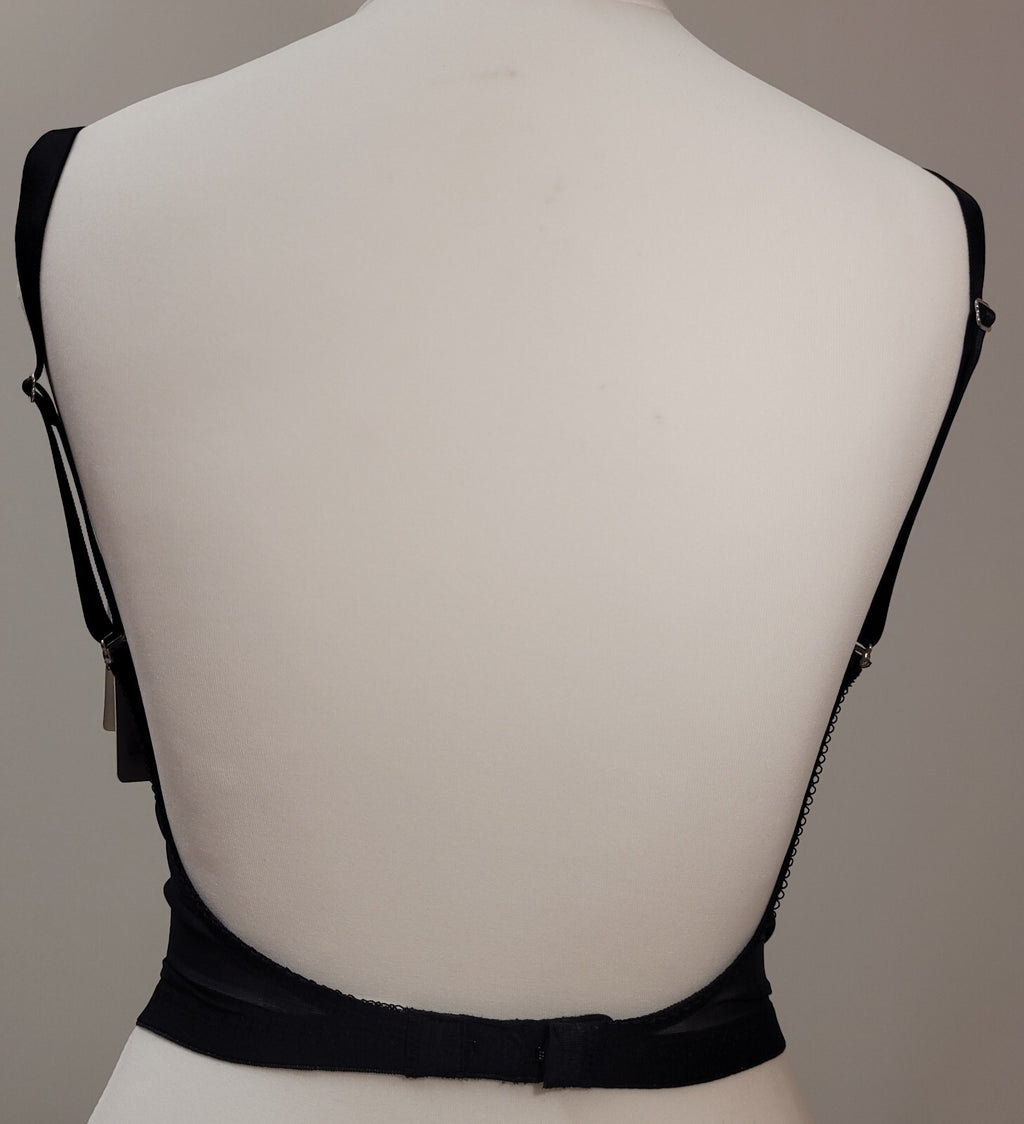 Wacoal Opulence Longline Lace Bra Small Black Underwired Padded BNWT