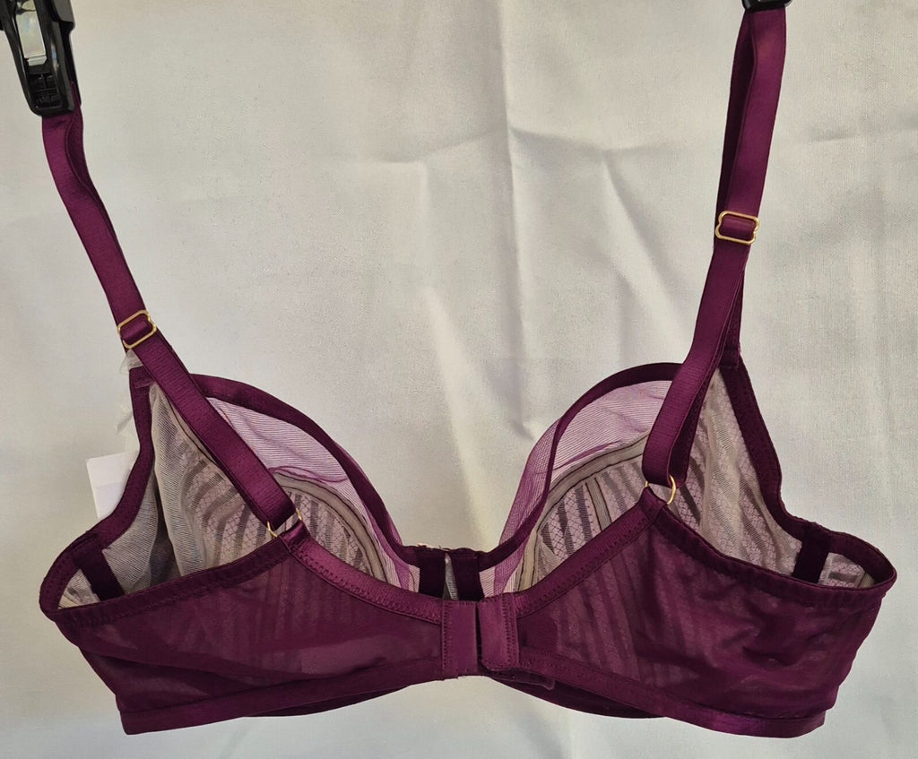 Pour Moi Bra 32D Purple Full Cup Underwired Non Padded Promise XV363 BNWT