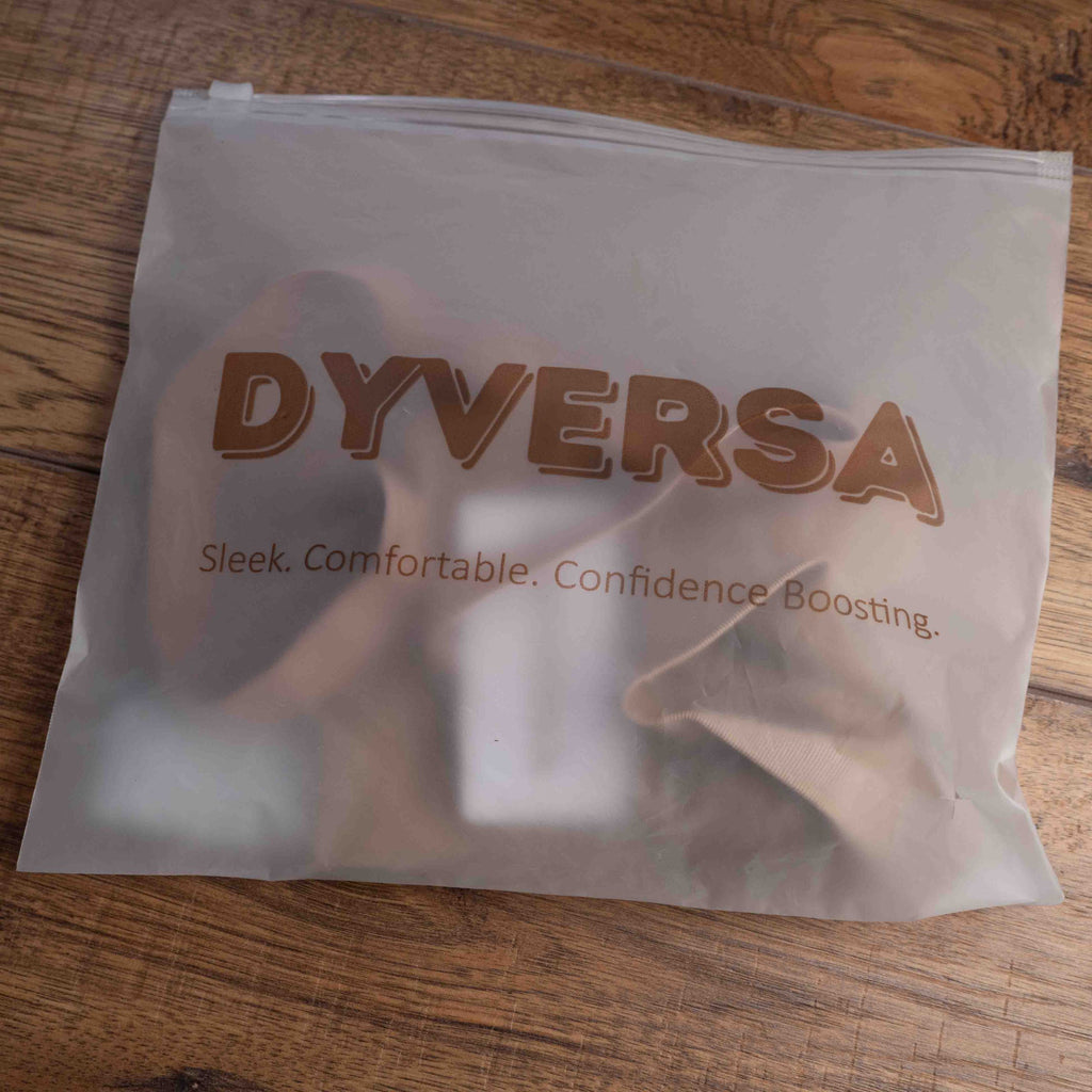 Dyvers light brown seamless bra with adjustable straps and soft ruched fabric.