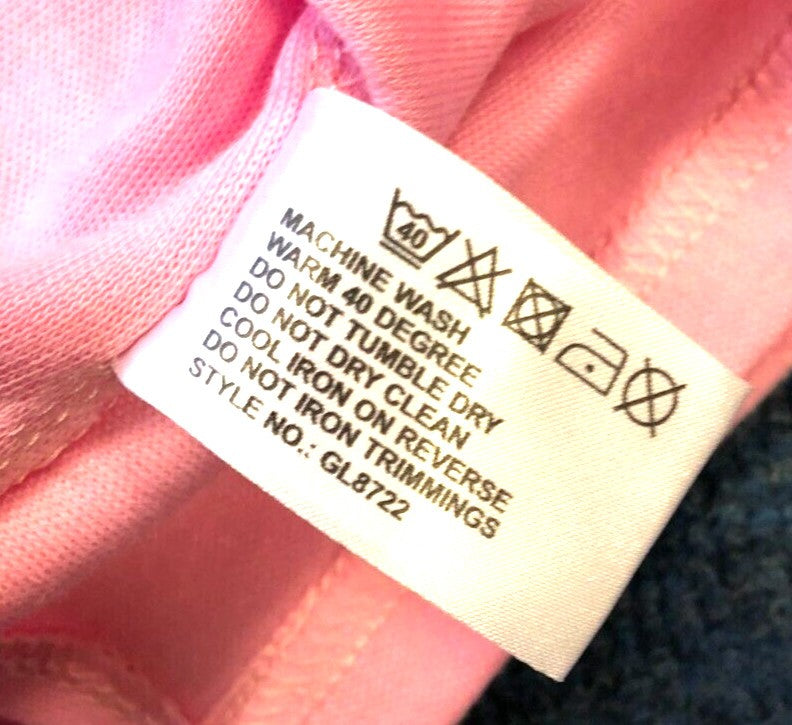 Fay Louise pink casual t-shirt with flower embroidery on neckline, new with tags.