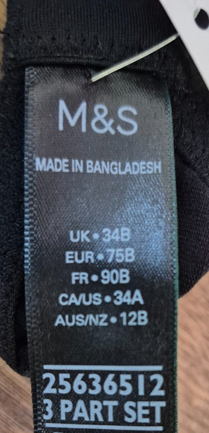 M&amp;S Bra 34B Black NWT