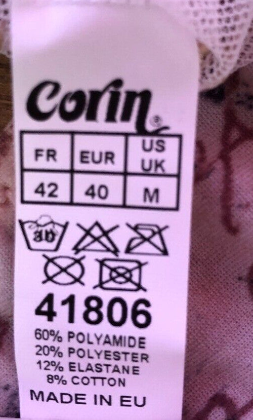 Corin Bra and Thong Set 34B Thong Medium White/Brown/Black Removable Pads BNWT