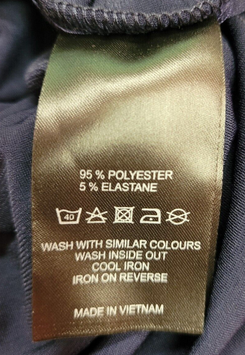 Paraphrase Top UK8 XS Navy Blue Round Neck Short Cap Sleeve Pre-Owned
