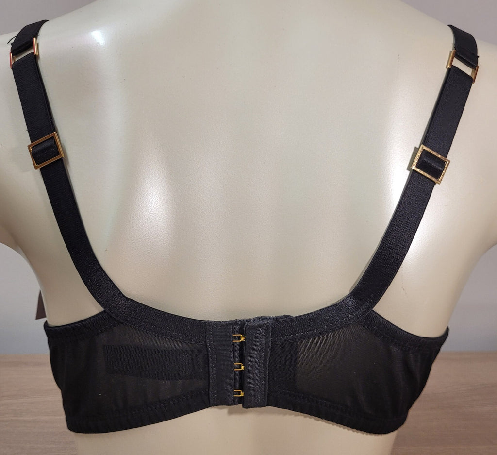 Bra 36DD Black Balconette Underwired Padded Hecate 40782 More by Bluebella NWT
