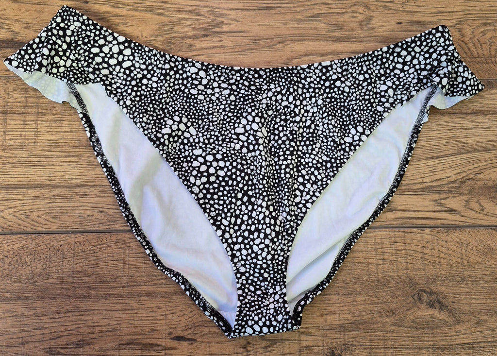 Elomi 'Pebble Cove' Bikini Bottoms Black/White UK 18 NWT