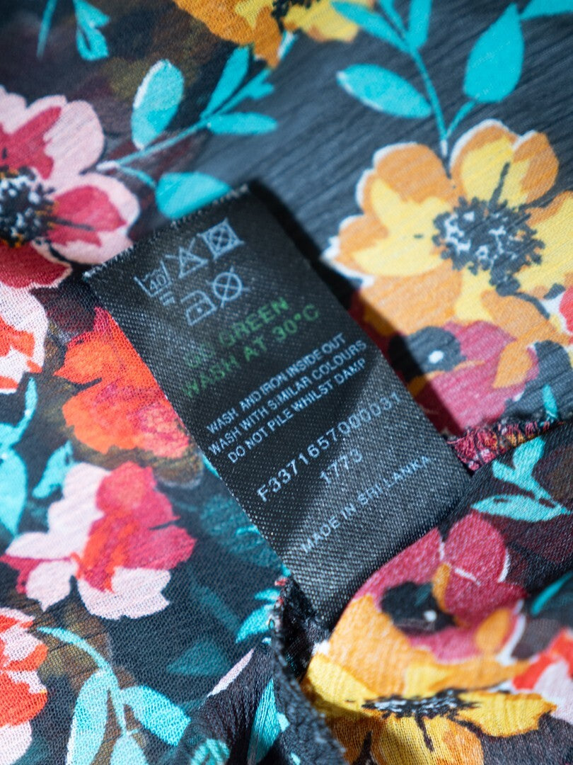 Papaya Shear Floral Top Size 12 | Pre-Owned