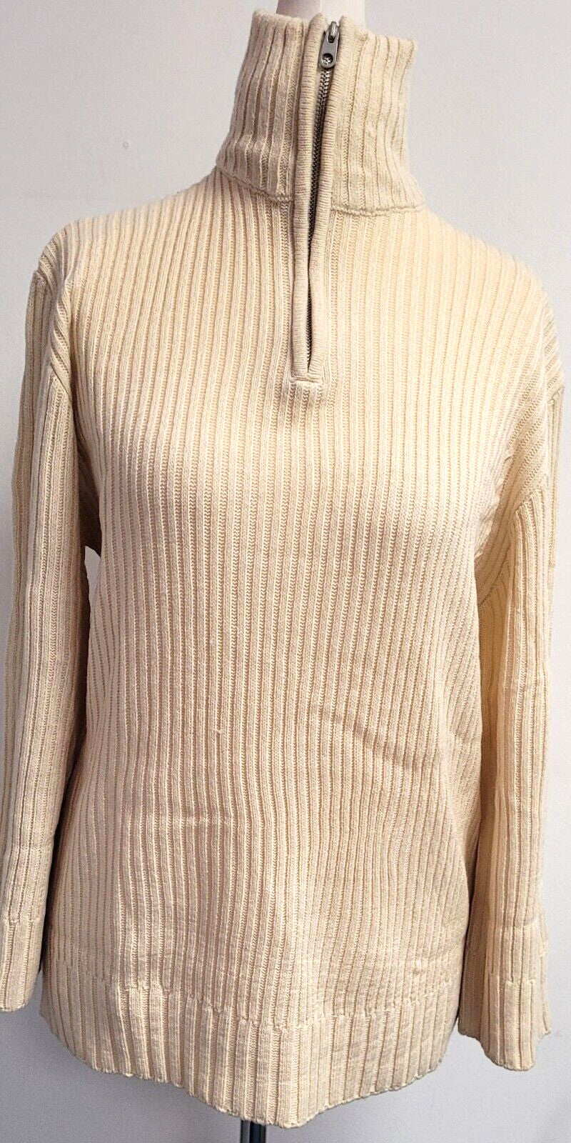 DIVIDED by H&amp;M Jumper XS Cream 1/4 Zip High Neck New with Tags