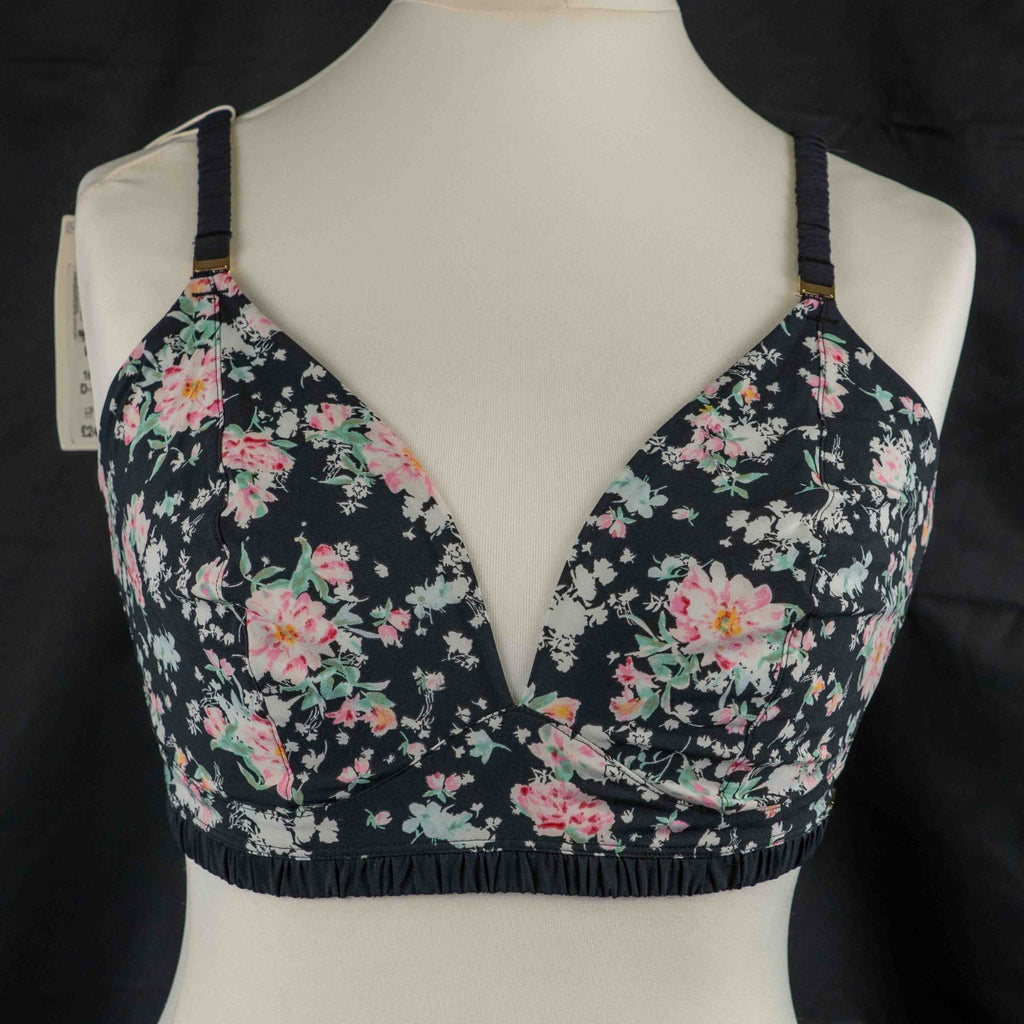 M &amp; S x Ghost Black Floral Size 16 D-E Cup Bralette NWT RRP £24