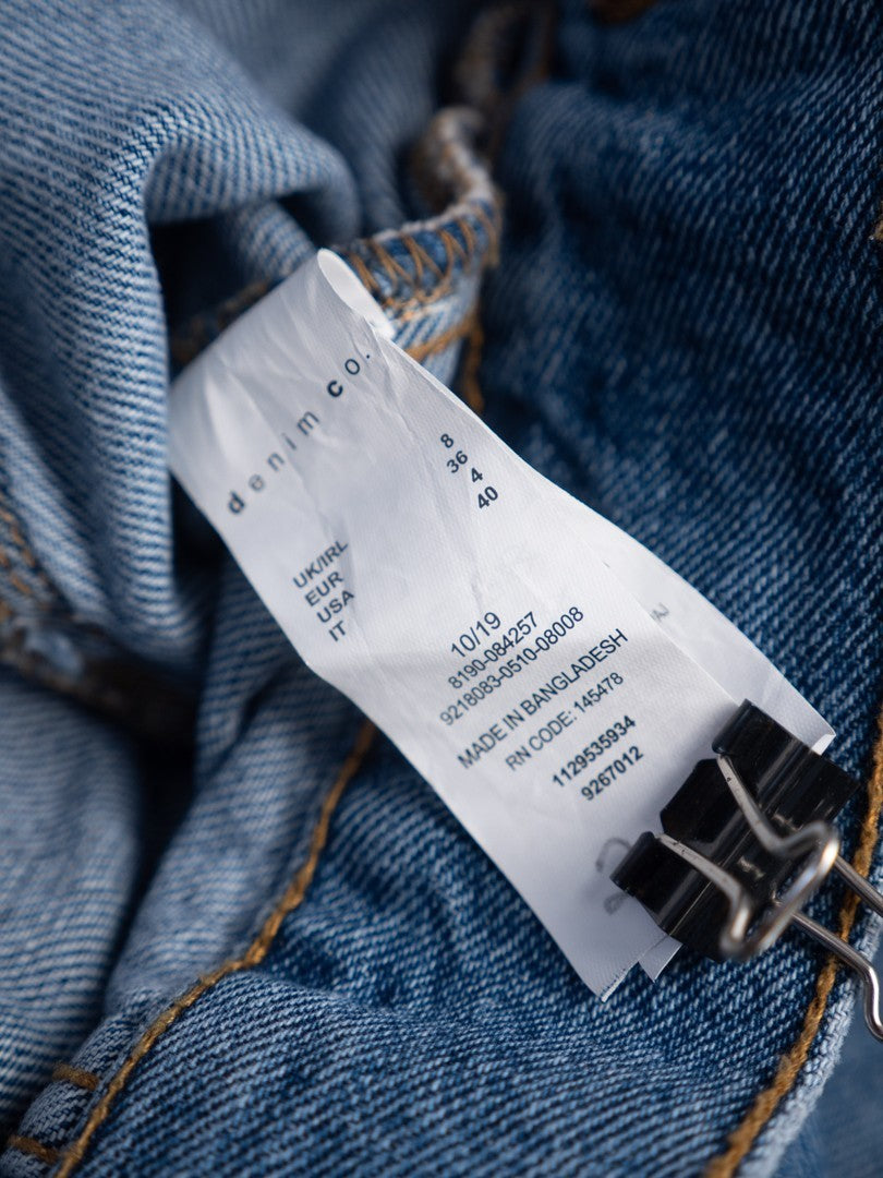 Womens Denim Jacket UK8 Blue Long Sleeve Button Through by Denim &amp; Co