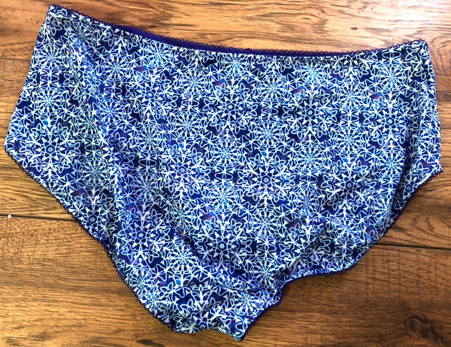 Goddess Briefs XL Blue/White Kayla Kasbah VW104 Full Rear Coverage New with Tags