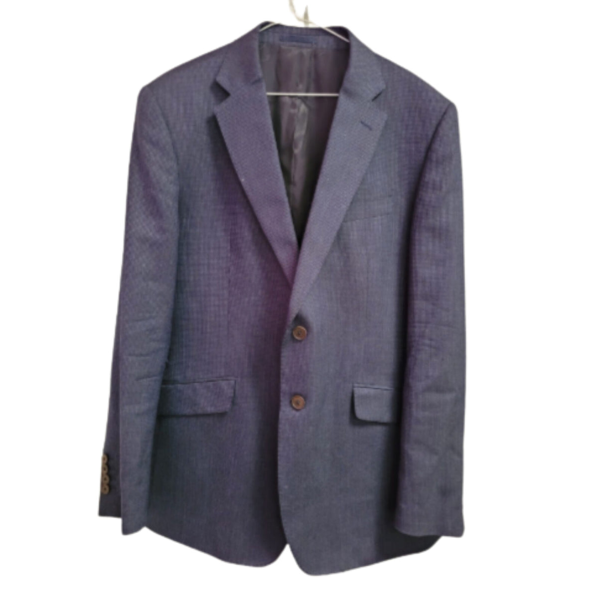 Charles Tyrwhitt Men's Suit Jacket Size 44R Blue Check Single Breasted Pre-Owned