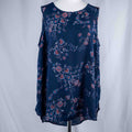 Dorothy Perkins Blue Floral Sleeveless 16 Top Pre-Owned