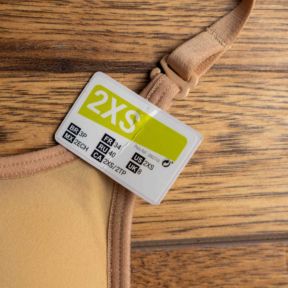 Decathlon 2XS Beige Padded Bralette Non Wired New With Tags