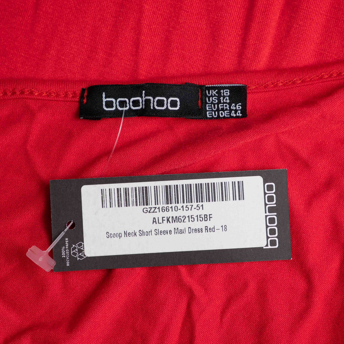 Boohoo Red Maxi Dress Size 18 NWT