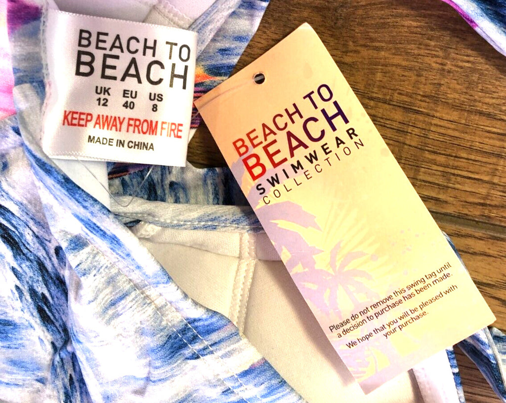 Swimsuit UK12 Multi Halterneck Padded Waterway LY191 by Beach to Beach BNWT