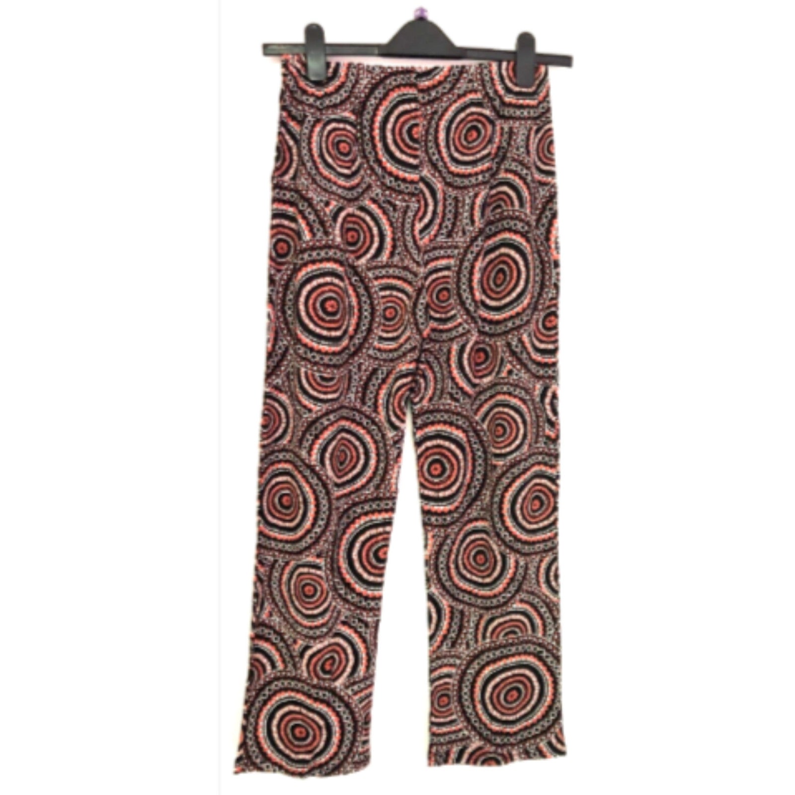 Womens M - L Trousers Orange Retro Print BNWT