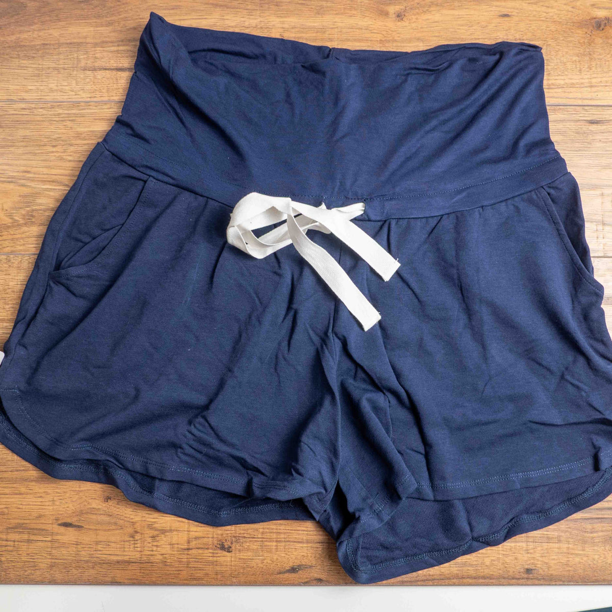Seraphine XL maternity lounge shorts set navy grey soft stretchy waistband with pockets