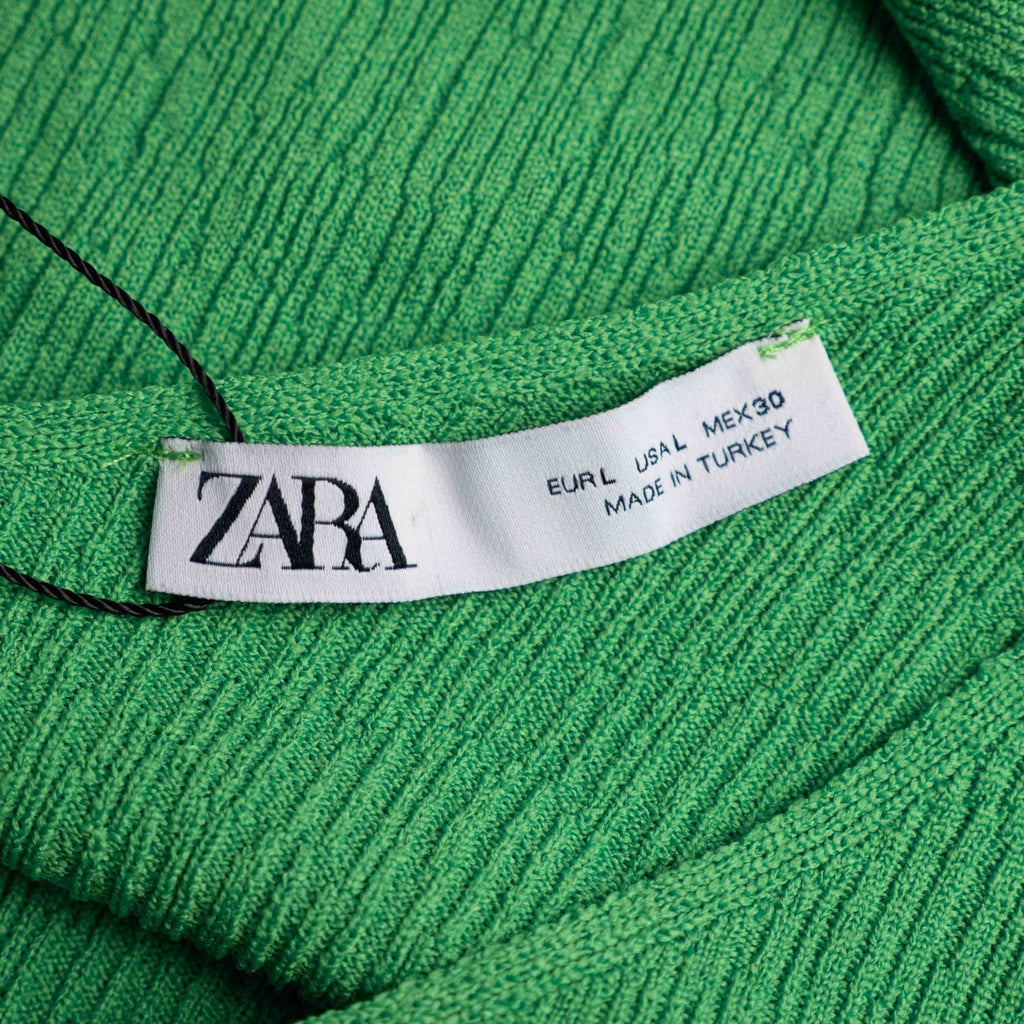 Zara Green Sleeveless Large Top New With Tag RRP £19.99