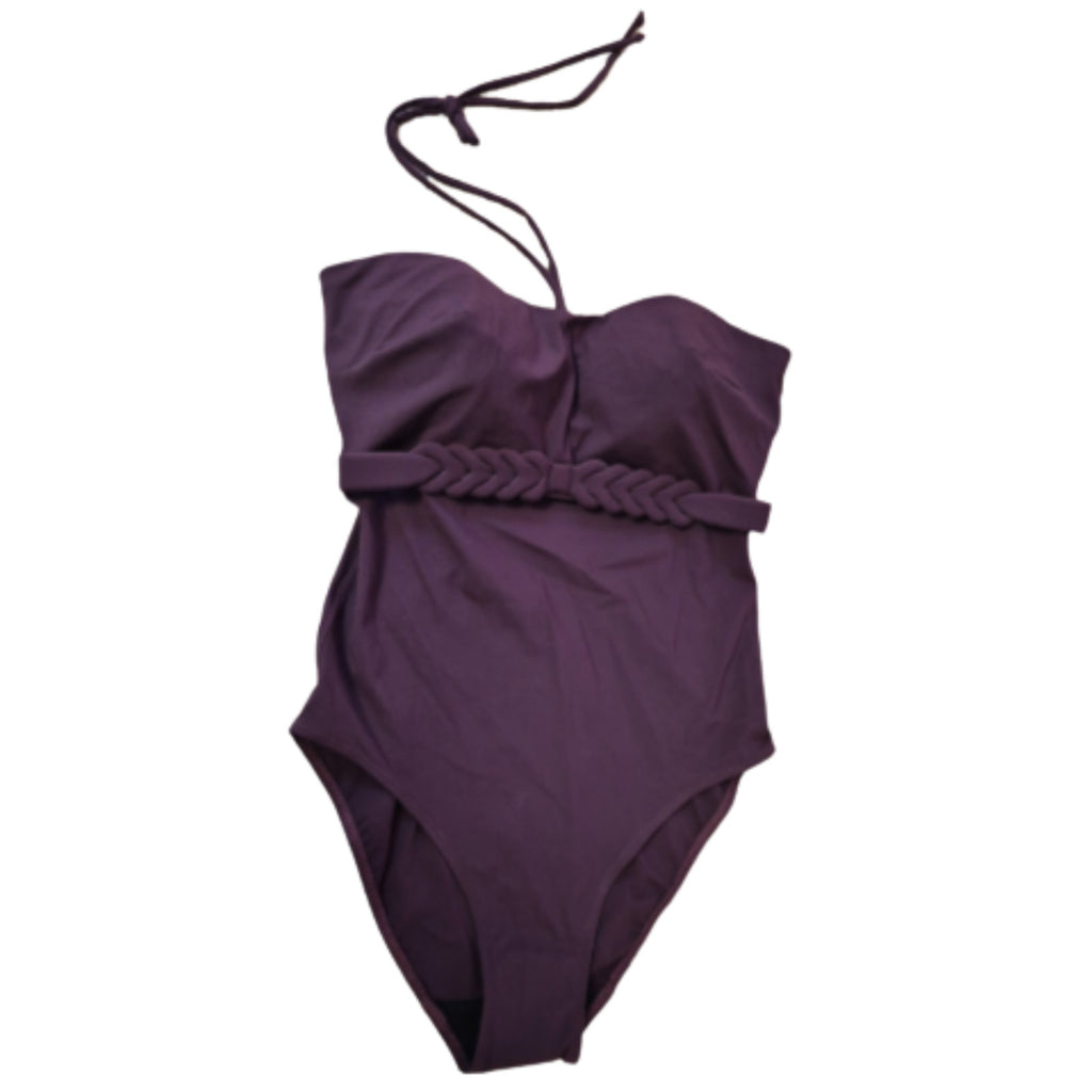 Empreinte Burgundy 34C Pourpre Halter Swimsuit NWT