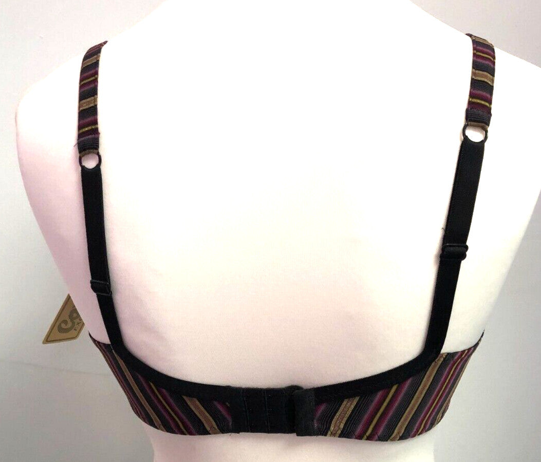 Corin Exclusive Bra 34F Multi Plunge Underwired Non Padded Agate 12982  BNWT