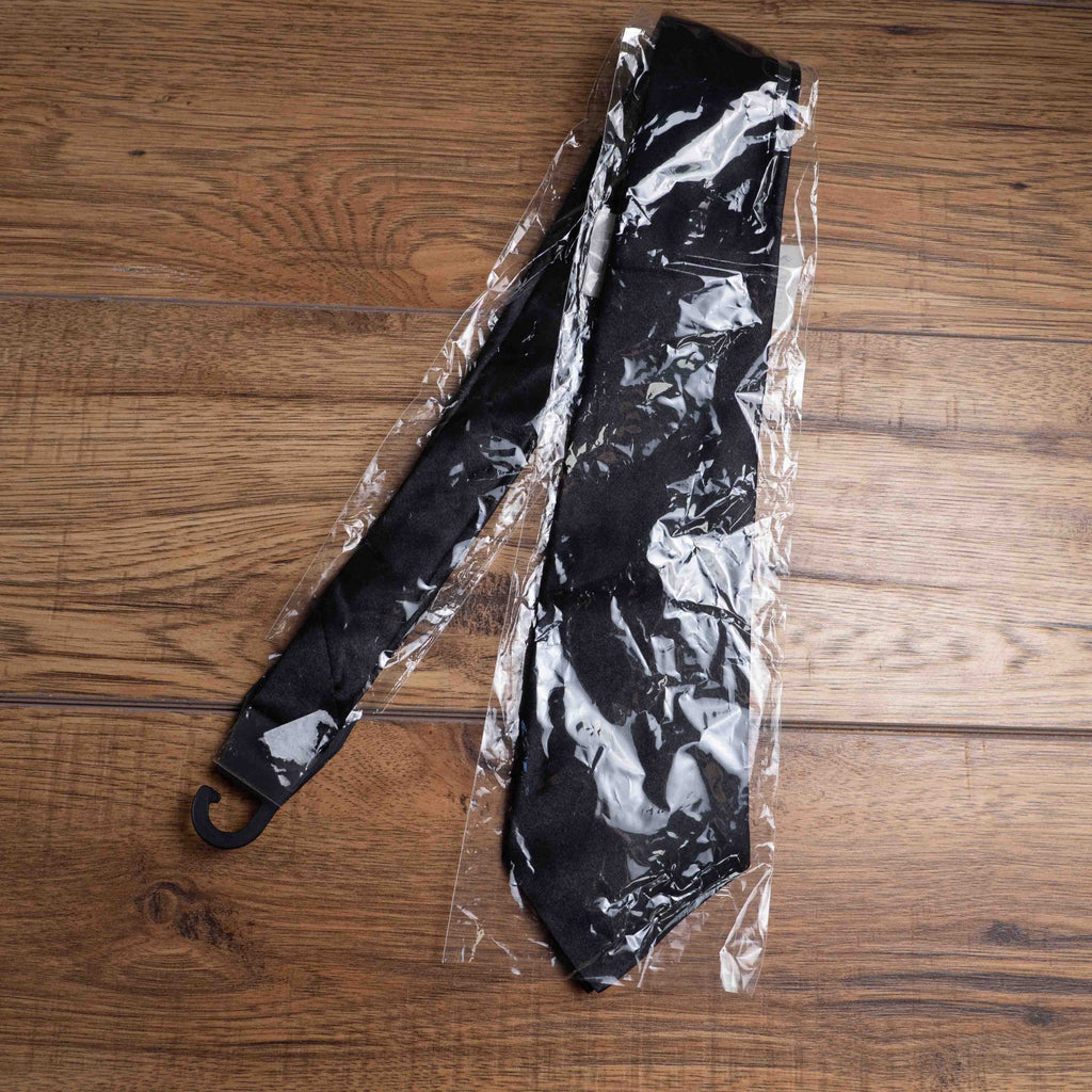 Henbrandt Black Satin Tie Men's Classic Formal Neckwear