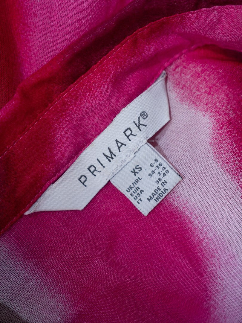 Primark Pink Wave Pattern Long Sleeve Shirt Size XS Pre-Owned