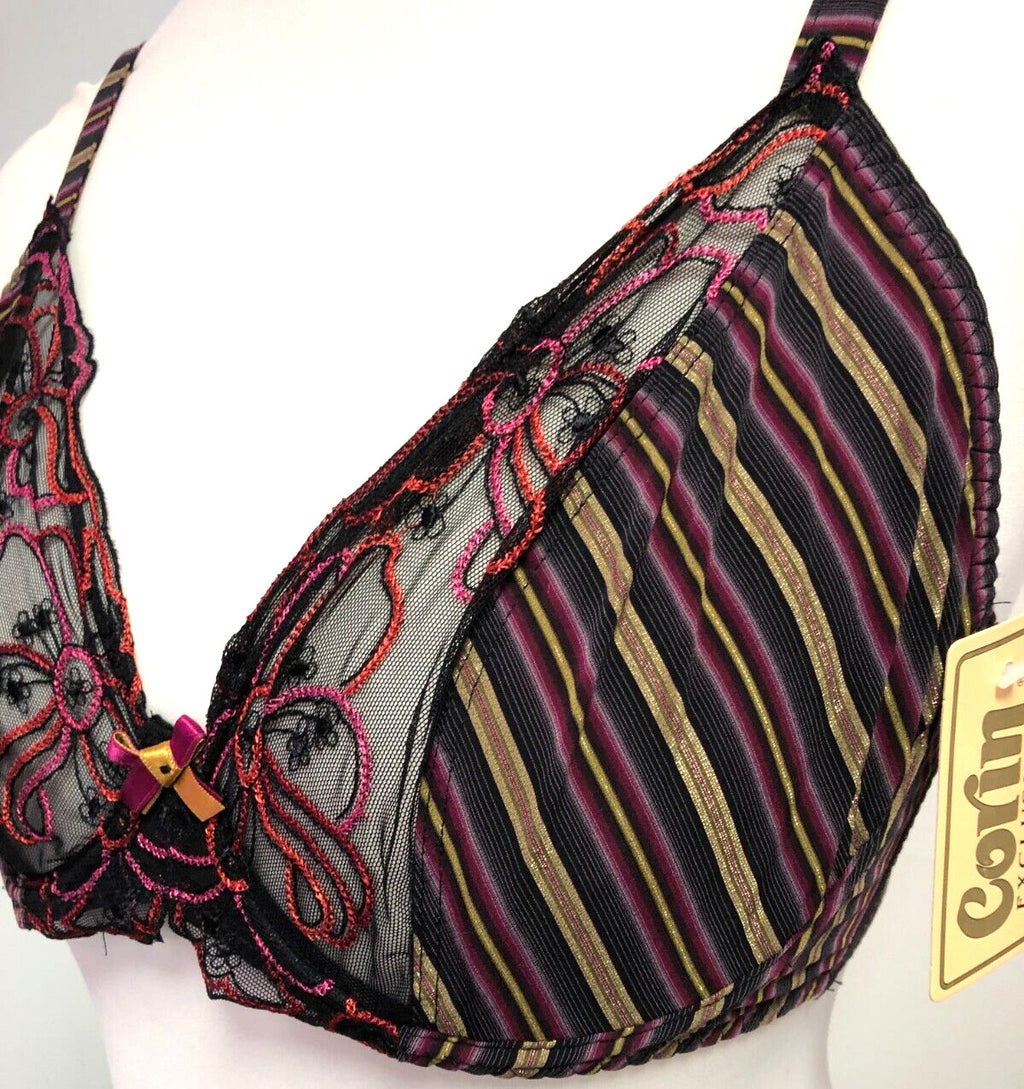 Corin Exclusive Bra 34F Multi Plunge Underwired Non Padded Agate 12982  BNWT