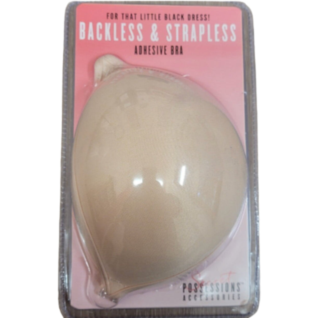 Secret Possessions Adhesive C Cup Bra Taupe Backless Strapless Reusable NEW