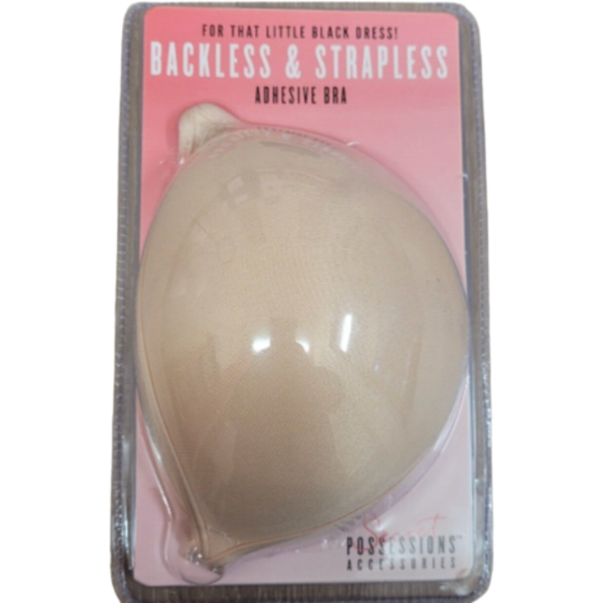 Secret Possessions Adhesive C Cup Bra Taupe Backless Strapless Reusable NEW