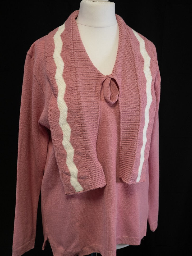 Monique Women's Jumper Pink/White Size M/L NWT