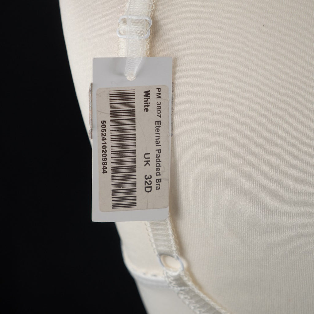 Bra 32D White Eternal Padded PM3807 Balconette Underwired by Pour Moi BNWT